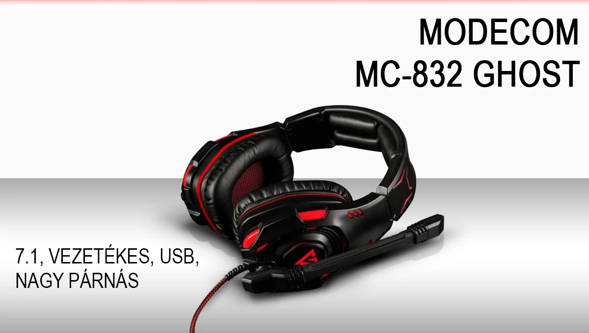 Modecom MC-832 Ghost Headset Black/Red